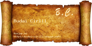 Budai Cirill névjegykártya